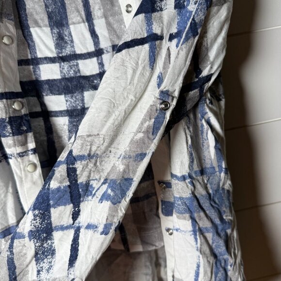 David Cline Tank & Snap Front Shirt Set White, Blue & Gray Size XL - Picture 3 of 10